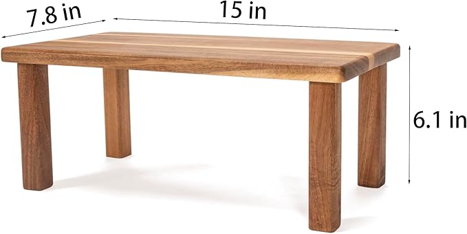 Acacia Wooden Desktop Organizer Shelf Kitchen Cabinet and Counter Riser Display Shelf for Top of Desk Home Office Bathroom Coffee Table Display Stand-Ruum Studio Home