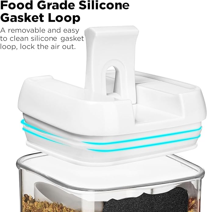 Shazo 9 PC Airtight Food Storage Containers - BPA Free Clear Plastic Snack & Spice Containers with Easy Lock Lids - Kitchen and Pantry Organization for Herbs, Coffee, Tea - 0.5L / 2.1 Cups-Ruum Studio Home