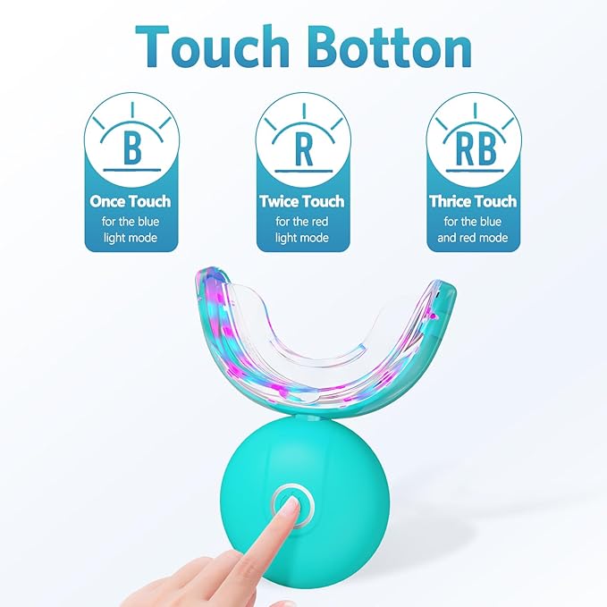 BESTEK Teeth Whitening Kit - 32X LED Teeth Whitening Light, 10 Min Fast Teeth Whitener with 4 Tubes of 35% Carbamide Peroxide Teeth Whitening Gel for Remove Coffee Wine Tobacco Teeth Stains - Blue-Ruum Studio Home