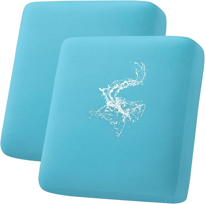 hyha Waterproof Couch Cushion Covers, Stretch Sofa Couch Seat Slipcover for Dog Washable, Non-Slip Waterproof Outdoor Cushion Covers for Patio Furniture Replacement (2 Pieces, Peacock Blue)-Ruum Studio Home