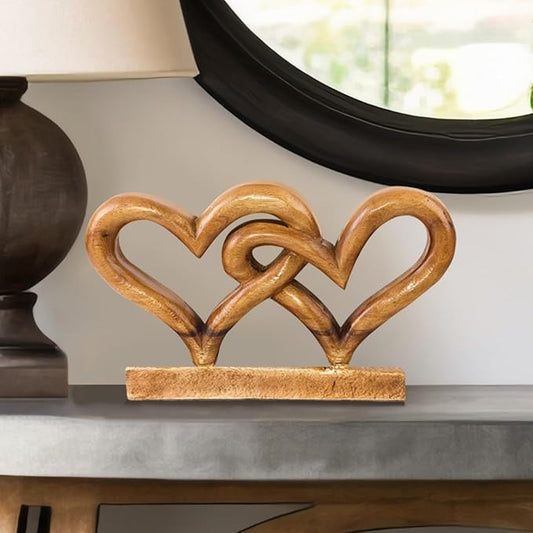 Decozen Gifts for Mom - Wooden Heart Sculpture - Mother's Day Birthday Gifts, Home, Office, Living Room, Shelf, Fireplace, Farmhouse, Tabletop, Boho and Mantle Decor - Mothers Day Decorations-Ruum Studio Home