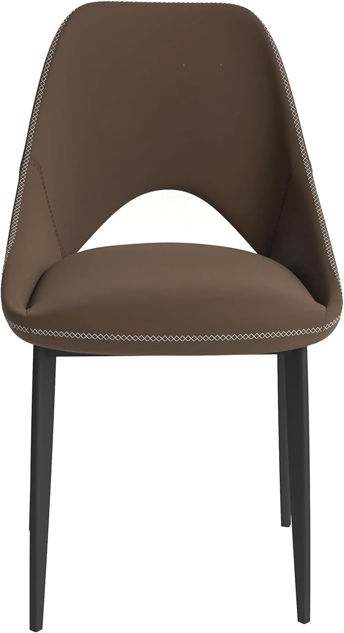 LeisureMod Amalfi Upholstered Fabric Dining Chair – Modern Side Chair with Iron Legs, Mid-Century Accent Chair for Dining Room or Kitchen-Ruum Studio Home