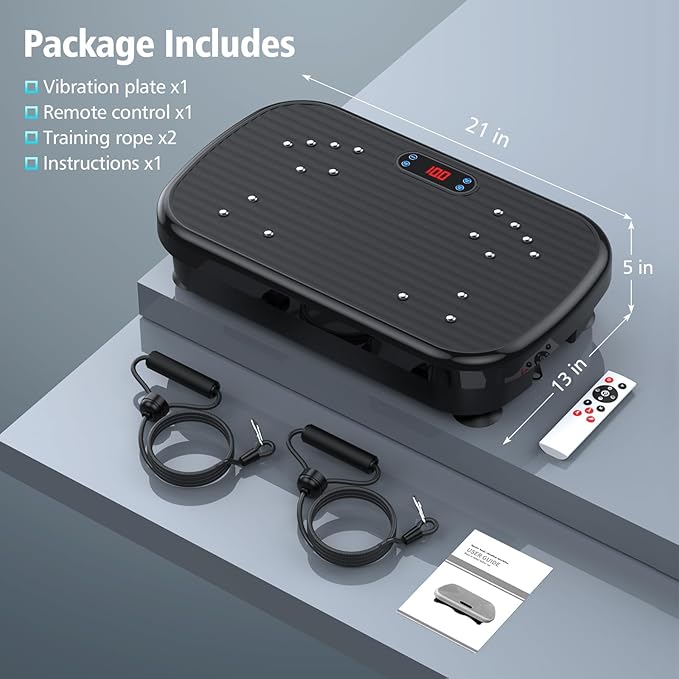 Vibration Plate Exercise Machine, Vibration Plate for Lymphatic Drainage 330 Lbs Capacity Whole Body Vibration Platform Machines Helps Weight Loss Shaping Toning Wellness-Ruum Studio Home