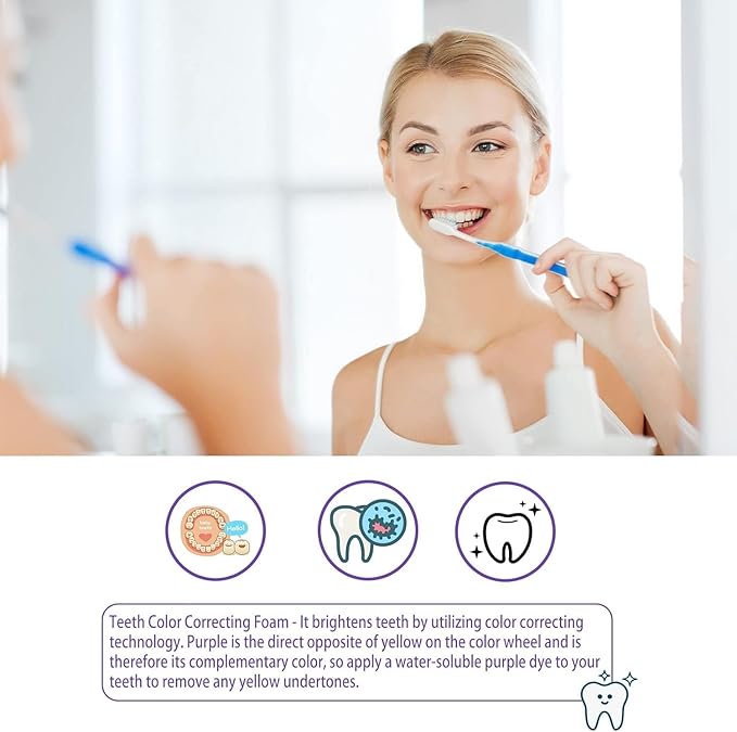 Purple Toothpaste for Teeth Whitening, Purple Whitening Toothpaste for Adults,Tooth Stain Remover Gel - Tooth Whitener Suitable for Smoking, Coffee, and Removing Dental Stone ﻿ ﻿ ﻿-Ruum Studio Home