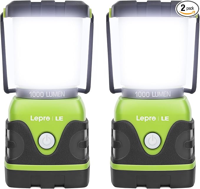 LE 1000LM Battery Powered LED Camping Lantern, Waterproof Tent Light with 4 Light Modes, Camping Essentials, Portable Lantern Flashlight for Camping, Emergency Light, Power Outages, Not Rechargeable-Ruum Studio Home