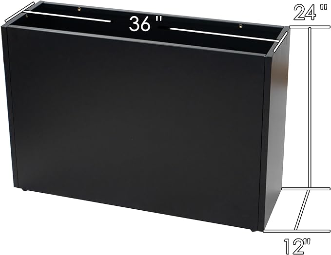Kozyard 36" x 12" x 24" Metal Rectangular Planter Box Steel Long Box Planter Black Powder Coated Steel Plant Pot All-Weather Use with Partition Panel for Indoor Outdoor for Trees, Plants Flowers-Ruum Studio Home