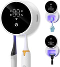 Upgraded UV Toothbrush Cleaner Holder Wall Mounted, Temracha Razor Electric Toothbrush Holder for Bathroom, LED Smart Screen, with Auto-Inductive Cover, Cleaning and 60-Degree Drying, for Home, Travel-Ruum Studio Home