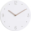 Stephanie Imports Modern Minimalist Wood on White Silent Wall Clock-Ruum Studio Home