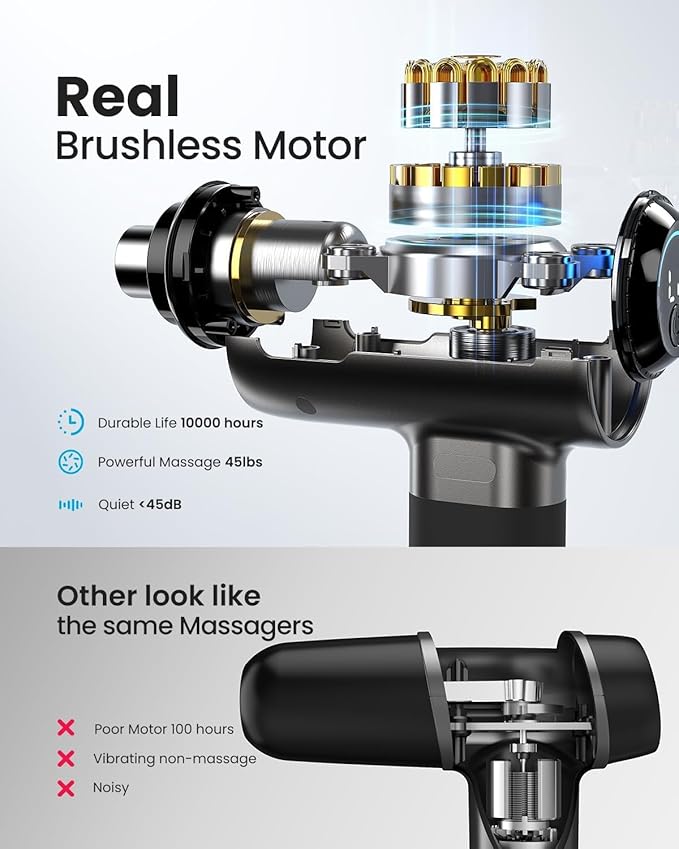 RENPHO Massage Gun with Heat, Portable Percussion Massager with Bluetooth for Back and Neck, Gifts for Men and Women, Carry Case, Active+ Thermal-Ruum Studio Home