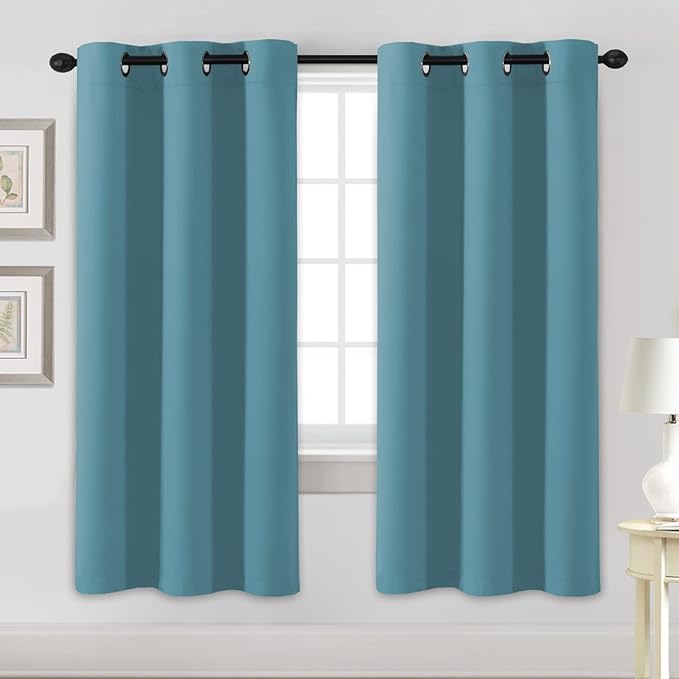 H.VERSAILTEX Blackout Curtains for Bedroom Thermal Insulated Room Darkening Living Room Curtains 72 Inch Long Grommet Privacy Protection Window Curtain Panels/Drapes for Nursery, 2 Panels, Storm Blue-Ruum Studio Home