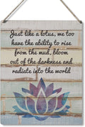 Qious Inspirational Gift Signs Just Like a Lotus We Too Have the Ability to Rise Wooden Hanging Sign Rustic Wall Art Home Decoration 10 x 8 Inches…-Ruum Studio Home