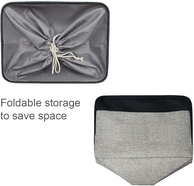TheWarmHome Organization and Storage Basket for Organizing - 17x14x10 inch Large 3 Pack Collapsible Storage Bin for Shelves, Fabric Basket for Gifts Empty Organizer Gift Closet (Black & Grey)-Ruum Studio Home