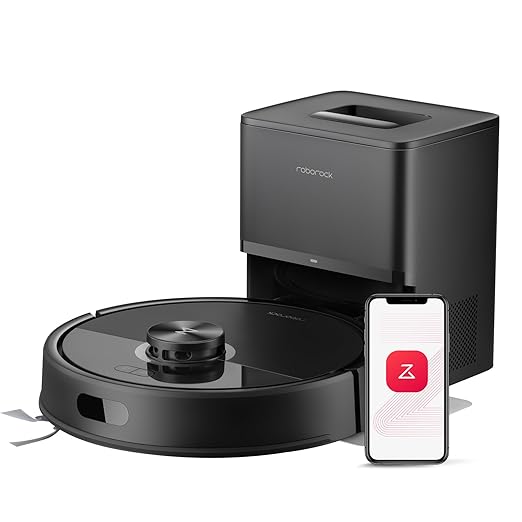 roborock Q7 M5+ Robot Vacuum and Mop, Upgraded from Q5 Max+, 7 Weeks Self-Emptying, 10000Pa Suction, Dual Anti-Tangle System, for Pet Hair & Carpet, PreciSense LiDAR Navigation, App Control, Black-Ruum Studio Home