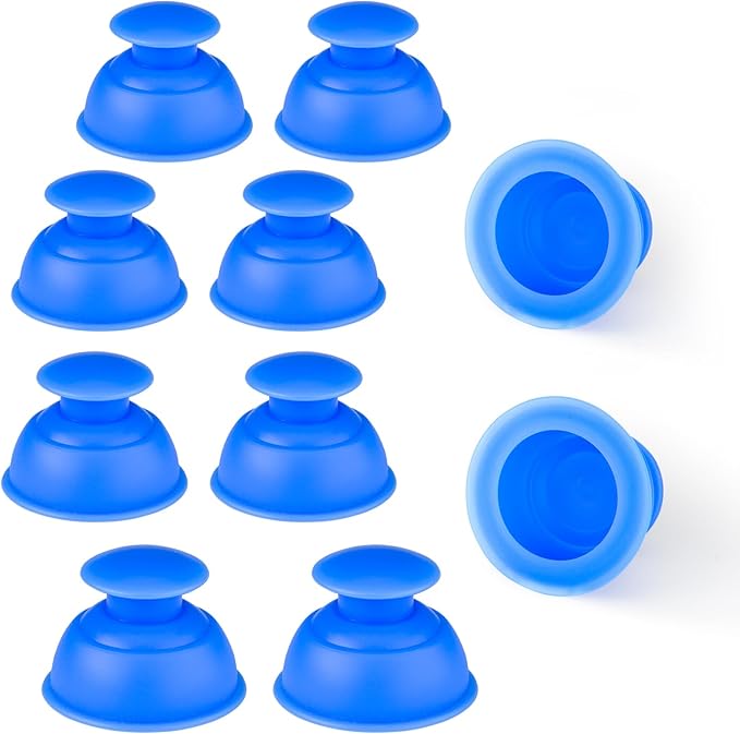 Silicone Cupping Therapy Sets-10pcs Professional Vacuum Cupping for Myofascial Massage/Joint Pain/Anti Cellulite/Deep Muscle Relief & More(Blue)-Ruum Studio Home