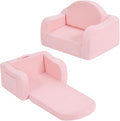 Welnow 2-in-1 Kids Sofa Chair, Convertible Toddler Chair Flip Out Children Sofa Chair with Wave Armrests Folding Kids Play Sofa with Side Pockets & Removable Cover Armchair for Girl or Boy-Ruum Studio Home
