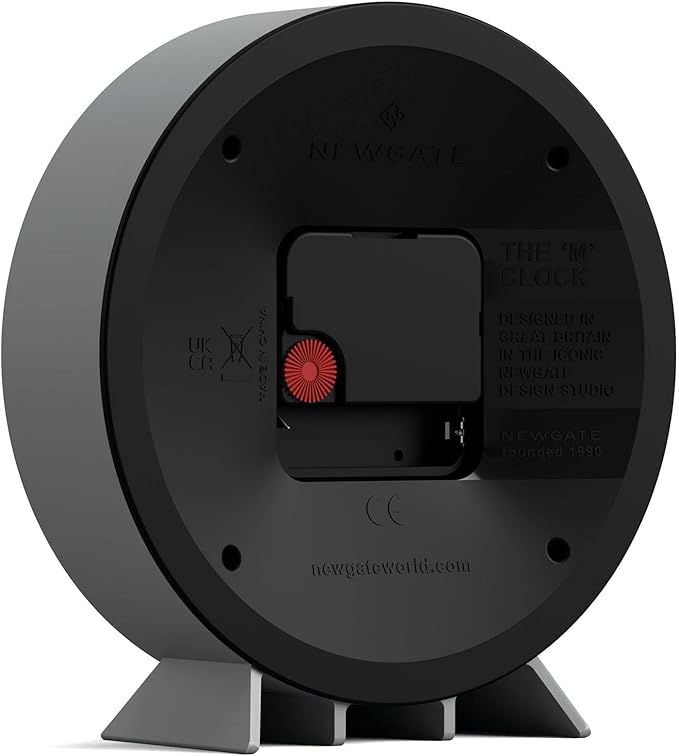 NEWGATE® M Mantel Echo Desk Clock | Modern Round Design | Posh Gray | Easy to Read Numbers | Contemporary Style for Desk, Table, Shelf or Bedside-Ruum Studio Home