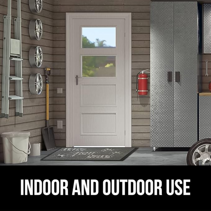 GORILLA GRIP 100% Waterproof All-Season WeatherMax Doormat, 47x35, US Designed Natural Rubber, Stain and Fade Resistant, Low Profile Indoor Outdoor Door Mats, Easy Clean Patio Mat, Stone Paws-Ruum Studio Home