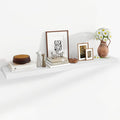 55 Inch Floating Shelves, 12 Inch Deep Floating Shelves for Wall, Floating Shelf with Invisible Brackets, 55 Inch Wide x 12 Inch Deep Wall Shelves for Bathroom, Bedroom, Living Room,1 Pack,White-Ruum Studio Home