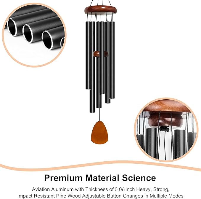 Wind Chime for Outside, 32 inch Aluminium Metal Wind Chimes, Relaxing Soothing Wind Chimes Outdoor, Decoration for Garden, Patio, Yard, Home, Gift for Mother's Day, Birthday(Waterdrop)-Ruum Studio Home