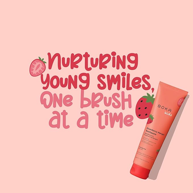 Boka Fluoride Free Toothpaste Nano Hydroxyapatite Toothpaste - Strawberry Mango Flavor, 4 oz 1Pk US Manufactured-Ruum Studio Home