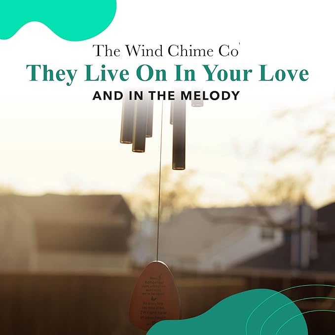The Wind Chime CO Memorial Wind Chimes, Sympathy Wind Chimes Gift for The Loss of A Loved one, Home Decor Outdoor Garden, Soothing Melodic Tones with Mute Option.-Ruum Studio Home