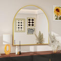 BEAUTYPEAK 31"x32" Arch Bathroom Mirror, Wall Mounted Vanity Metal Frame Mirror for Bedroom, Entryway, Living Room, Gold-Ruum Studio Home