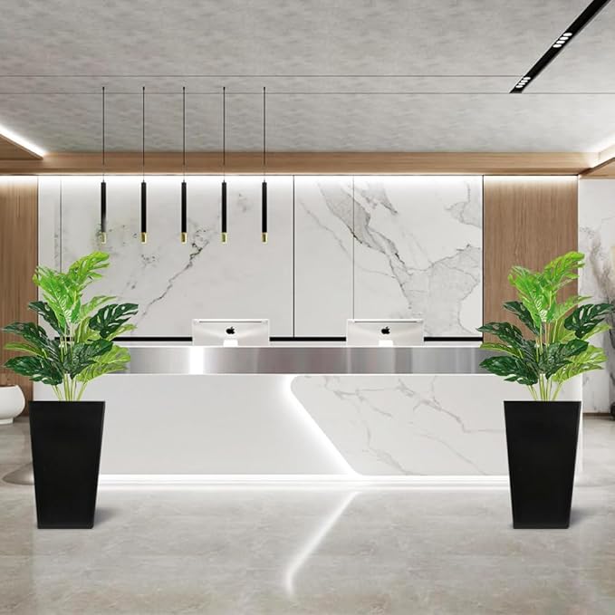 Melorca&Guilla Artificial Plants 2PCS 30“Large Fake Monstera Plants,Faux Tropical Palm Plant,Tall Artificial Tree Greenery Shrubs Bushes for Garden Porch Window Box Shop Office Home Décor-Ruum Studio Home