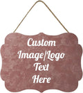 Personalized Wooden Welcome Sign for Front Door - Customized Home Decor with Image/Text - Hanging Farmhouse Decorations for Home Office - 11.2 * 8 Inch-Ruum Studio Home
