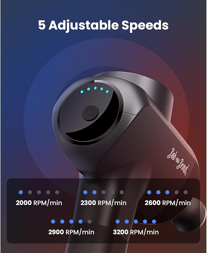 BOB AND BRAD X6 Pro Max Massage Gun with Heat-Cold and Metal Head Therapy, Percussion Deep Tissue Massager Gun for Athletes, Electric Muscle Massage Gun with 6 Replacements-Ruum Studio Home