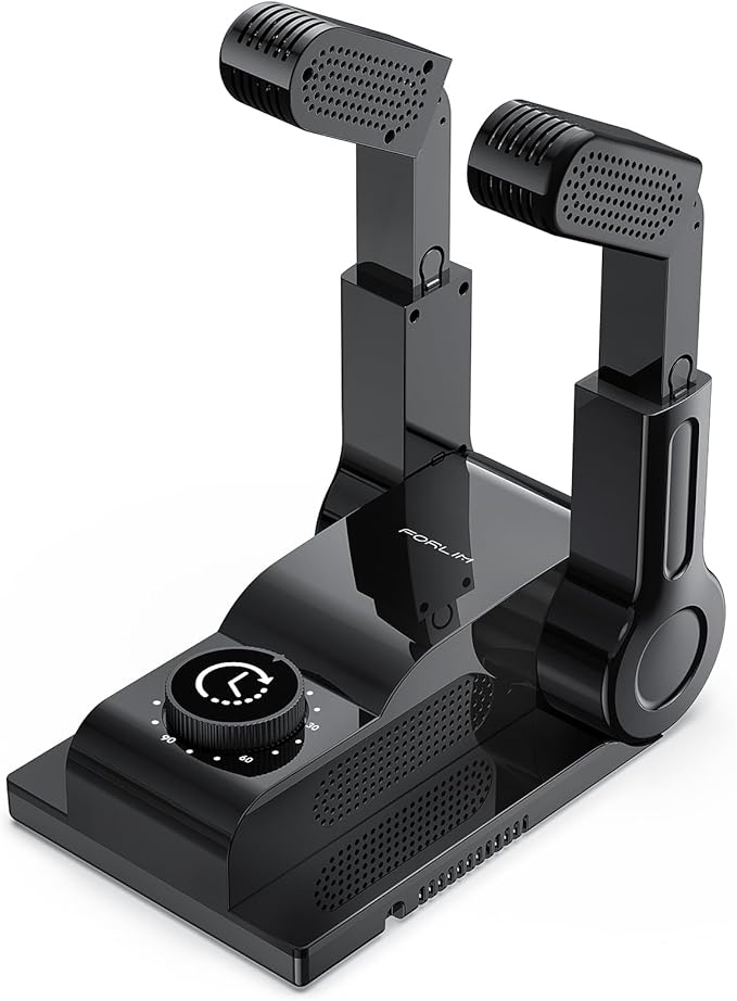 FORLIM Boot Dryer for Work Boots, Shoe Dryer with Heat Blower, Glove Dryer & Boot Warmer - 180° Adjustable Dry Rack - Telescopic Bendable Dry Ports - Intelligent Timer - Black-Ruum Studio Home