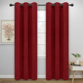 Easy-Going Blackout Curtains for Bedroom, Solid Thermal Insulated Grommet and Noise Reduction Window Drapes, Room Darkening Curtains for Living Room, 2 Panels (42x95 in, Christmas Red)-Ruum Studio Home