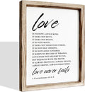Love Wood Signs, Christian Wooden Wall Sign, Master Bedroom Signs, Inspirational Christian Gift, Home Decor, Framed Wall Plaque Sign 15 * 11.5 inches, Love is the Patient-Ruum Studio Home