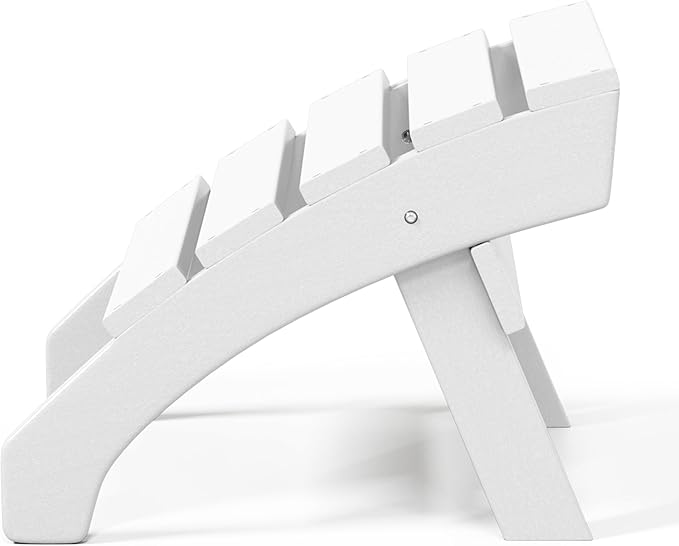 WestinTrends Dylan Outdoor Patio HDPE Adirondack Ottoman Footrest, White-Ruum Studio Home