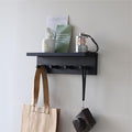 Entrance Coat Rack ，Coat Hooks, Wall-Mounted Wooden Hook Rack, Wall-Mounted Shelves are Very Suitable (Black Finish-1)-Ruum Studio Home