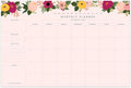 Bliss Collections Monthly Planning Pad, To Do List Notebook - Undated Tear-Off Sheets Notepad - Work Calendar, Organizer, Scheduler for Goals, Tasks - Floral (Pink), 12" x 18", 18 Sheets-Ruum Studio Home
