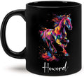 Horse Animal Themed Coffee Mug, Personalized Name Horse Black Cup, Gift For Men Women, Colorful Horse Design Mug, Customized Horse Animal Cup 11oz 15oz, Custom Horse Ceramic Mug-Ruum Studio Home