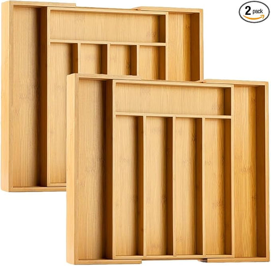 Kitchen Silverware Drawer Organizer and Storage Flatware Cutlery Utensil Holder Spice Rack Containers Bathroom Counter Cabinet Office Desk Makeup Drawer Tray Kitchen and Dining Tools Decor Accessories-Ruum Studio Home
