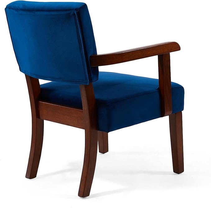 Accent Chair Set of 2 with Table, Living Room Chairs with Velvet Soft Seat & Armrests for Living Room Bedroom Reading Room Waiting Room (Velvet Navy)-Ruum Studio Home