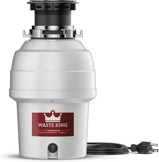 Waste King Garbage Disposal for Kitchen Sink with Power Cord, Food Waste Disposer, L-3200-Ruum Studio Home