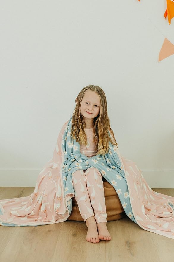 Copper Pearl Jumbo 3-Layer Baby Blanket: Soft Baby Quilts for Boys and Girls | Breathable, Cozy, Toddler Blanket | Baby Quilt for Newborns | 46x46 Premium Polyester/Rayon | Goosie-Ruum Studio Home