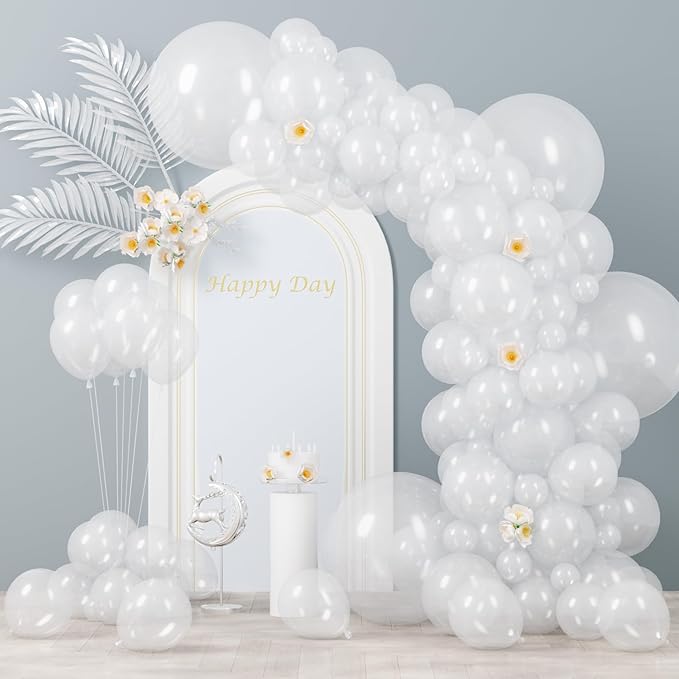 130pcs Clear Balloons Different Sizes 18" 12" 10" 5" Transparent Latex Balloon Garland Arch Kit for Birthday Baby Shower Graduation Wedding Gender Reveal Anniversary Party Decorations-Ruum Studio Home