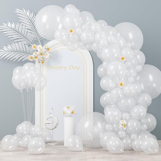 130pcs Clear Balloons Different Sizes 18" 12" 10" 5" Transparent Latex Balloon Garland Arch Kit for Birthday Baby Shower Graduation Wedding Gender Reveal Anniversary Party Decorations-Ruum Studio Home