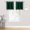 ChrisDowa Small Kitchen Valances for Windows - Grommet Short Thermal Insulated Room Darkening Window Valances Curtains for Living Room (2 Panels, Forest Green, 52 x 18 Inch)-Ruum Studio Home