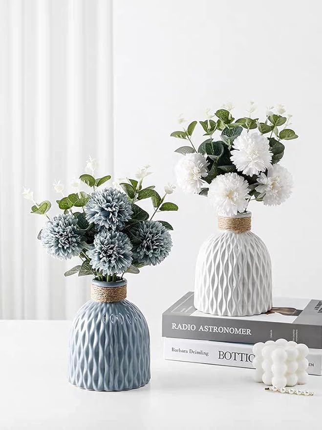 Kimura's Cabin 20Pcs Fake Mums Flowers Artificial Silk Chrysanthemum Ball Flower for Wedding Party Home Kitchen Table Core DIY Decoration Bouquets (Dark Blue)-Ruum Studio Home