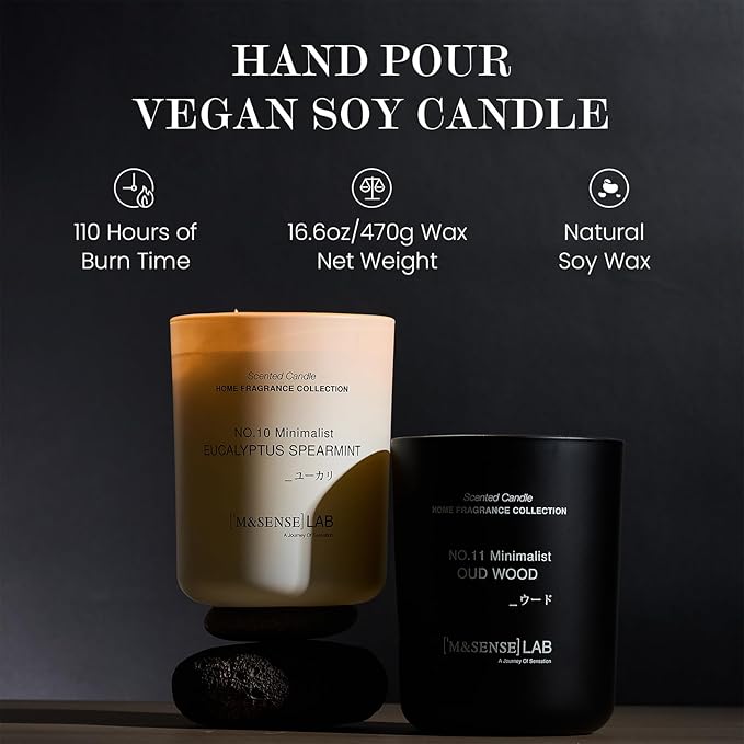 M&SENSE Natural Soy Candle| Sparkling Fruit Drops | 5.3 oz | Minimalist Scented Candle for Relaxation, Gifting, Home Décor | for Bedroom, Office, Party Small-Ruum Studio Home