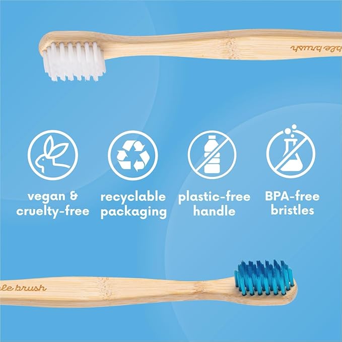 The Humble Co. Bamboo Toothbrushes (5pk) – Toothbrushes for Superior Oral Care, Dental Hygiene, and Gum Care, BPA Free (Ultra Soft Bristles)-Ruum Studio Home