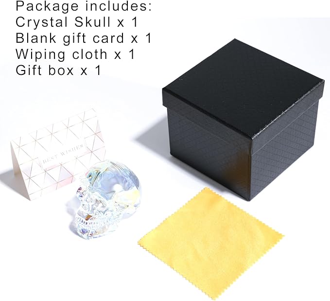 Model Statue for Home Décor Crystal Skull Decorative Figurine Gifts for Women Husbands Halloween Head Figurine Decoration Gift (Colorful Skull)-Ruum Studio Home