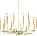 Modern Gold Farmhouse Chandeliers, 16-Light Industrial Metal Chandelier Lighting, Classic Candle Hanging Pendant Light Fixtures for Kitchen Island, Living Room, Dining Room, Stair-Ruum Studio Home