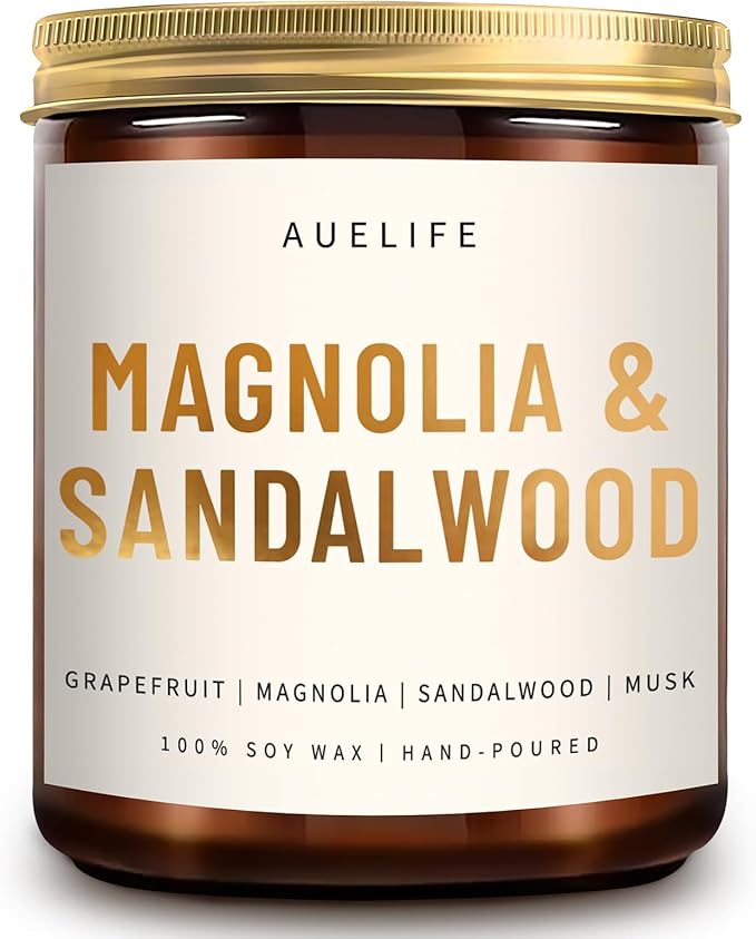 Scented Candles for Home - Magnolia & Sandalwood Candle | Aromatherapy Candle Gift for Women & Men, Soy Candles for Home Scented - 7oz-Ruum Studio Home