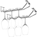 10.8 Inch Wine Glass Rack, Under Cabinet Wine Glass Holder, Wine Glass Hangers Under Shelf, Chrome Finish Stemware Rack, Hanging Stemware Holder for Cabinet Kitchen Bar, Set of 2-Ruum Studio Home